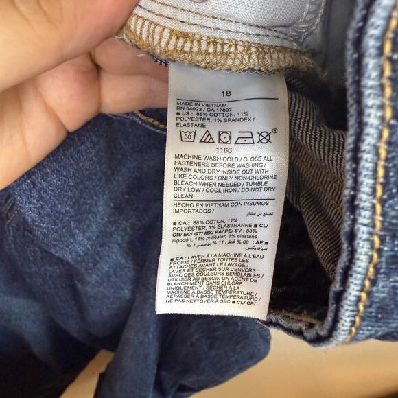 Old Navy Womens OG Straight Leg High Rise Button Fly Raw Hem Jeans Plus Size 18 - Picture 6 of 6